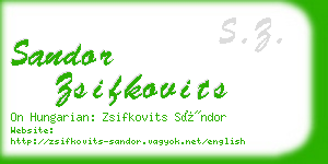 sandor zsifkovits business card